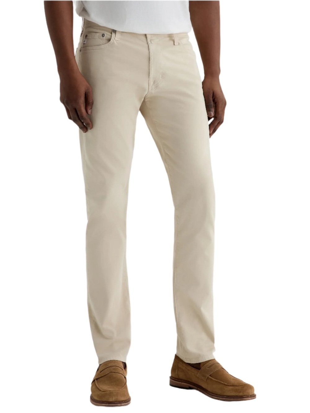 AG Adriano Goldschmied Tellis Jeans Mens 33x30 Beige Modern Slim Tapered Stretch
